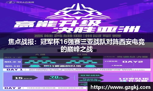 焦点战报：冠军杯16强赛三亚战队对阵西安电竞的巅峰之战